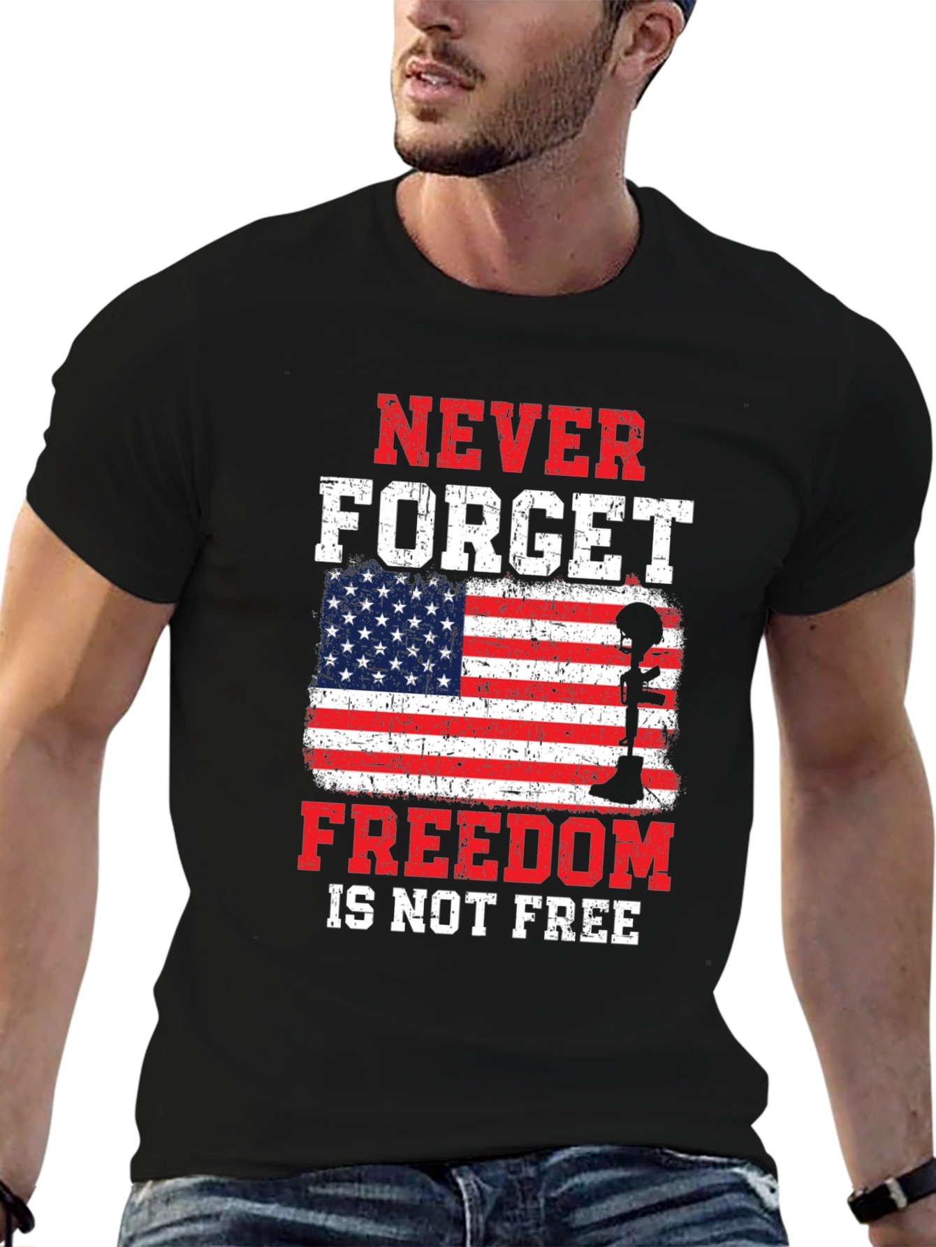 Patriotic Never Forget Graphic Tee