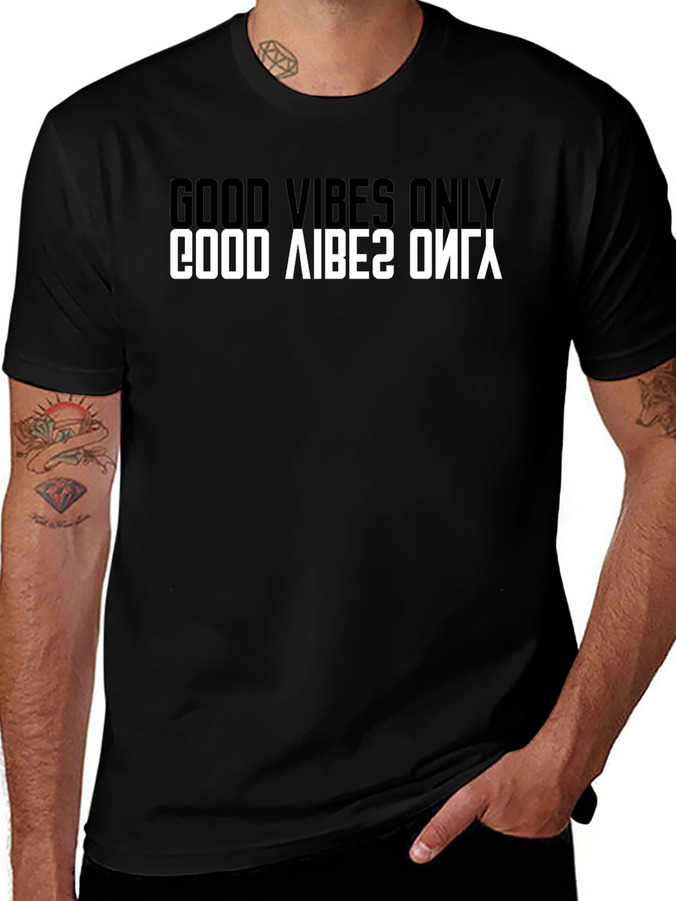 Good Vibes Only Graphic Tee - Mens Black T-Shirt