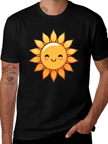Cute Sunflower Graphic Tee - Black T-Shirt