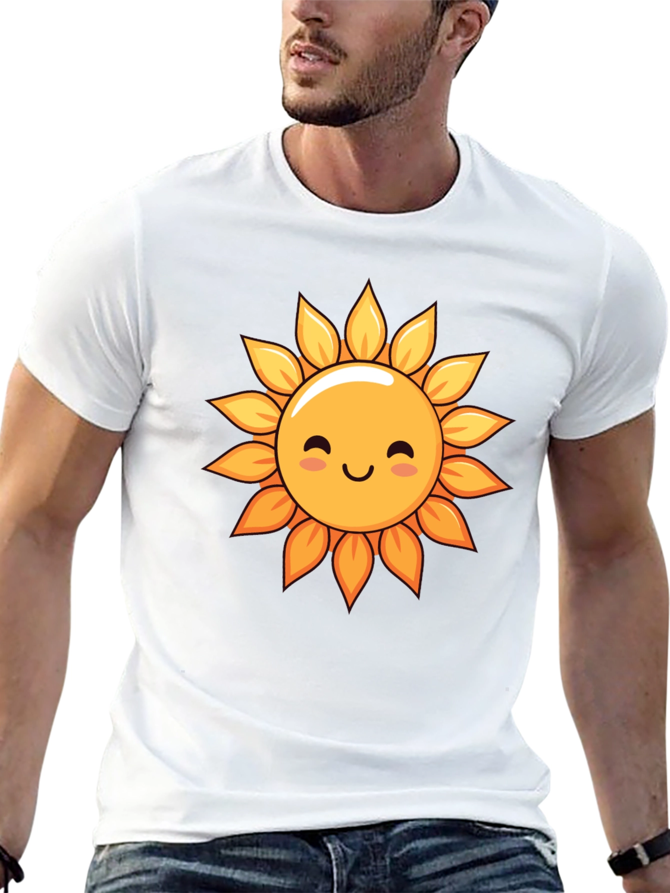 Cute Sunflower Graphic Tee - Black T-Shirt
