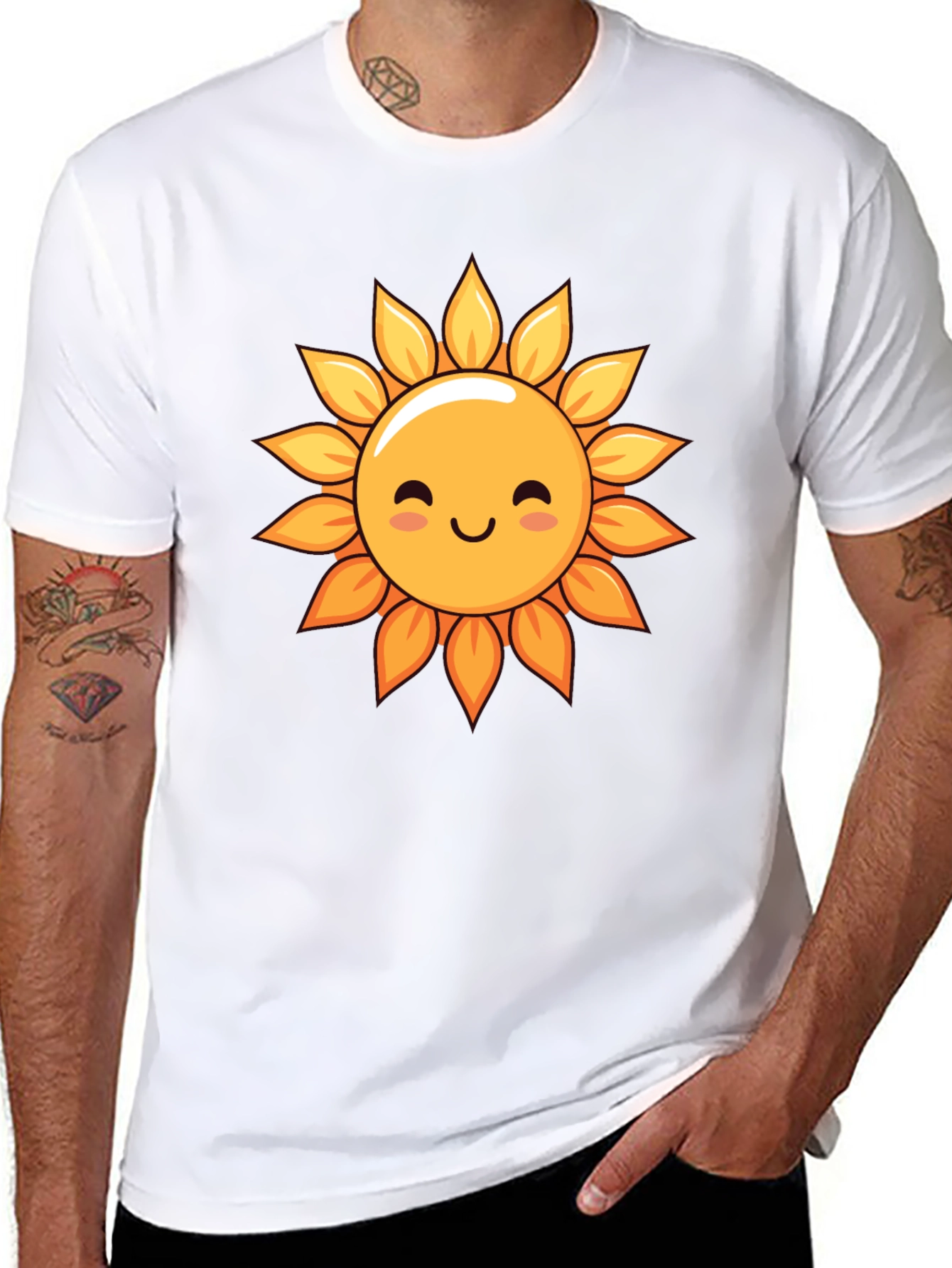 Cute Sunflower Graphic Tee - Black T-Shirt
