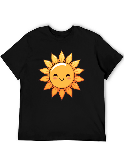 Cute Sunflower Graphic Tee - Black T-Shirt