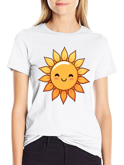Cute Sunflower Graphic Tee - Black T-Shirt