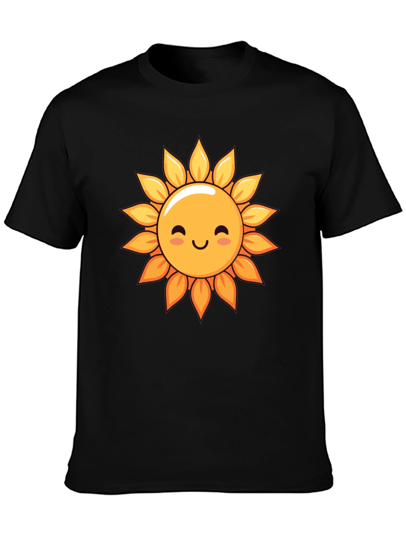 Cute Sunflower Graphic Tee - Black T-Shirt