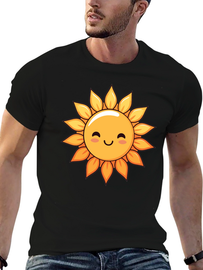 Cute Sunflower Graphic Tee - Black T-Shirt