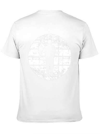 Fisherman Silhouette Graphic Tee - Black Cotton Blend