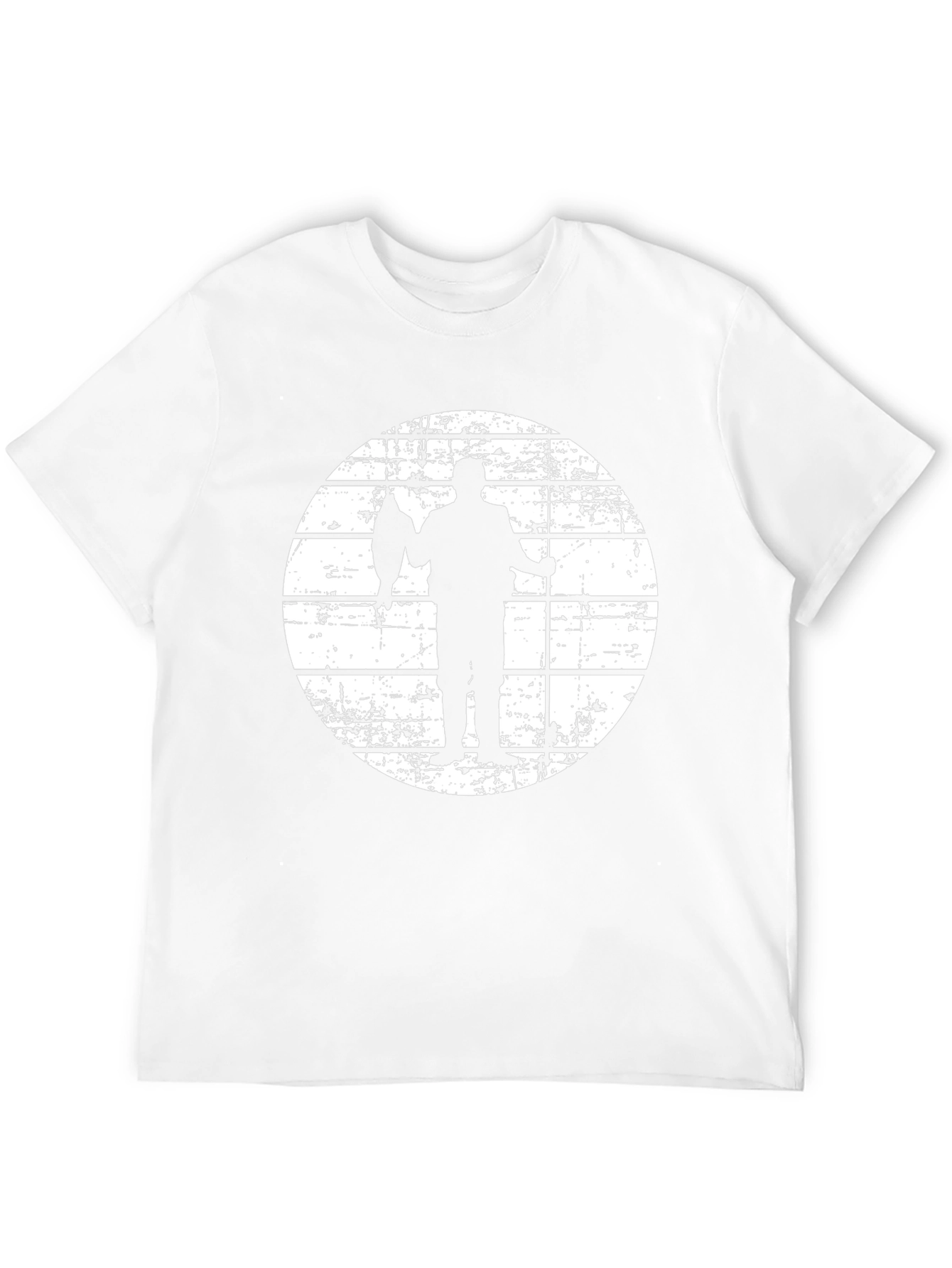 Fisherman Silhouette Graphic Tee - Black Cotton Blend