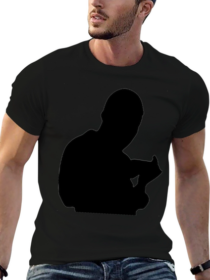 Mens Black Silhouette Graphic Tee