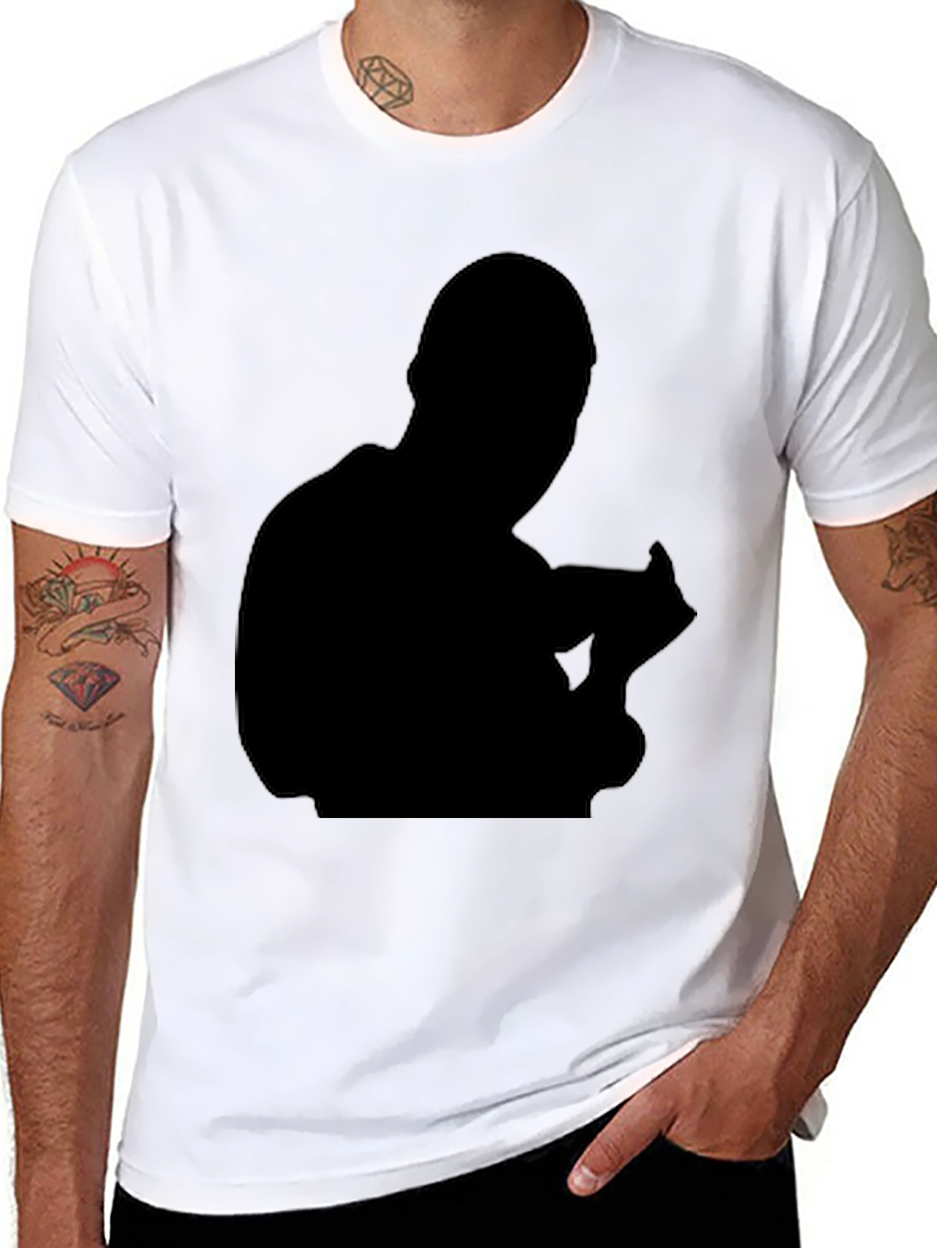 Mens Black Silhouette Graphic Tee