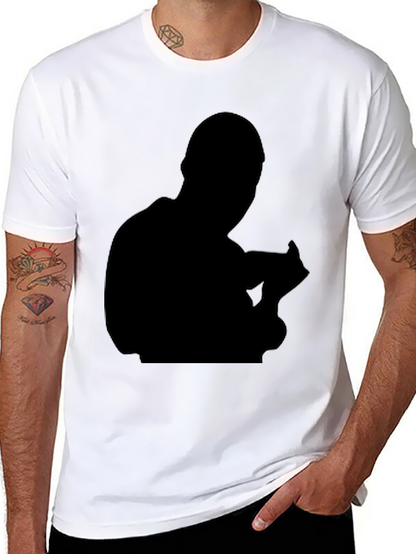 Mens Black Silhouette Graphic Tee