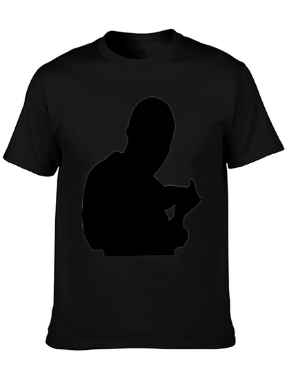 Mens Black Silhouette Graphic Tee