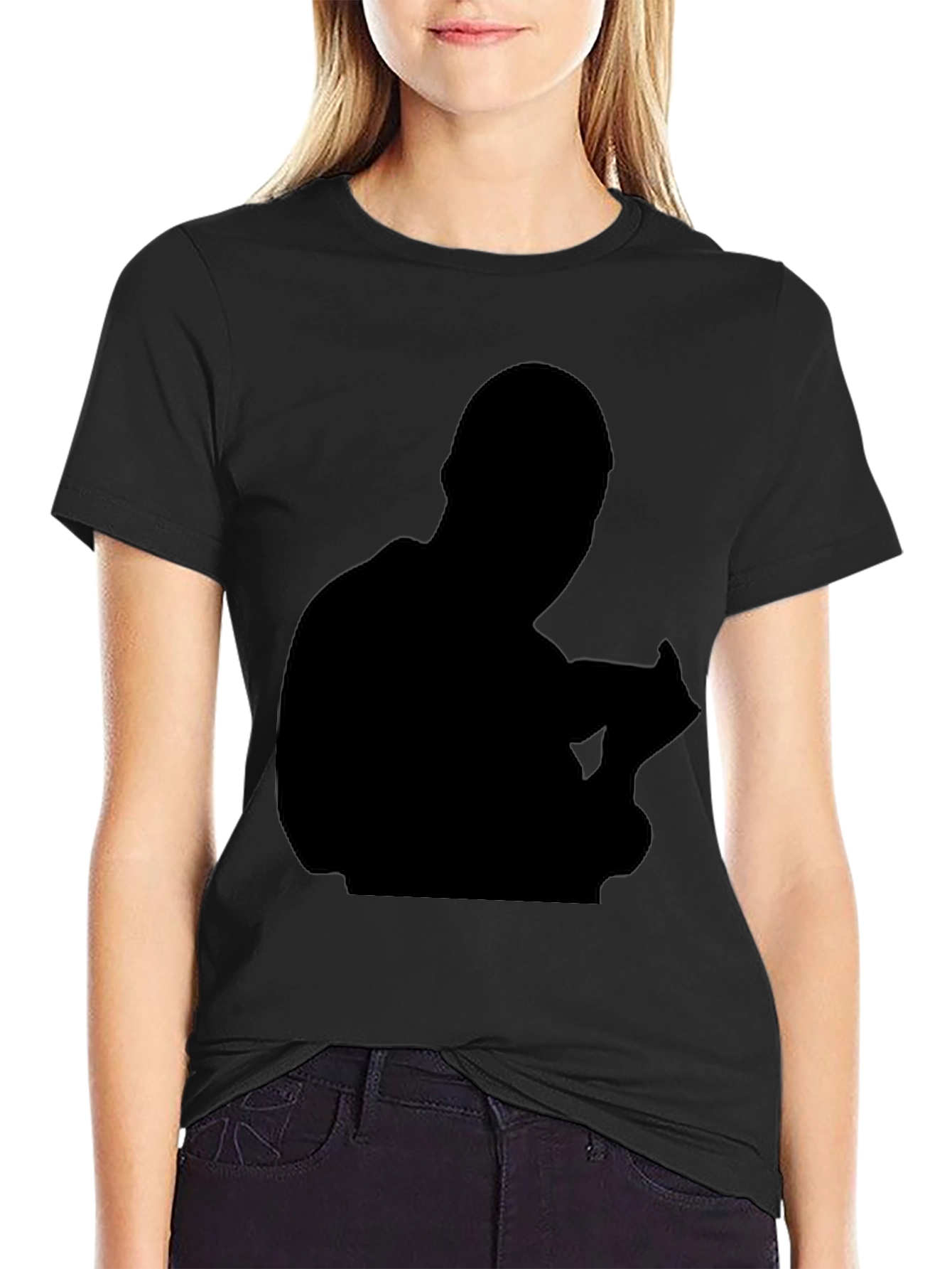 Mens Black Silhouette Graphic Tee