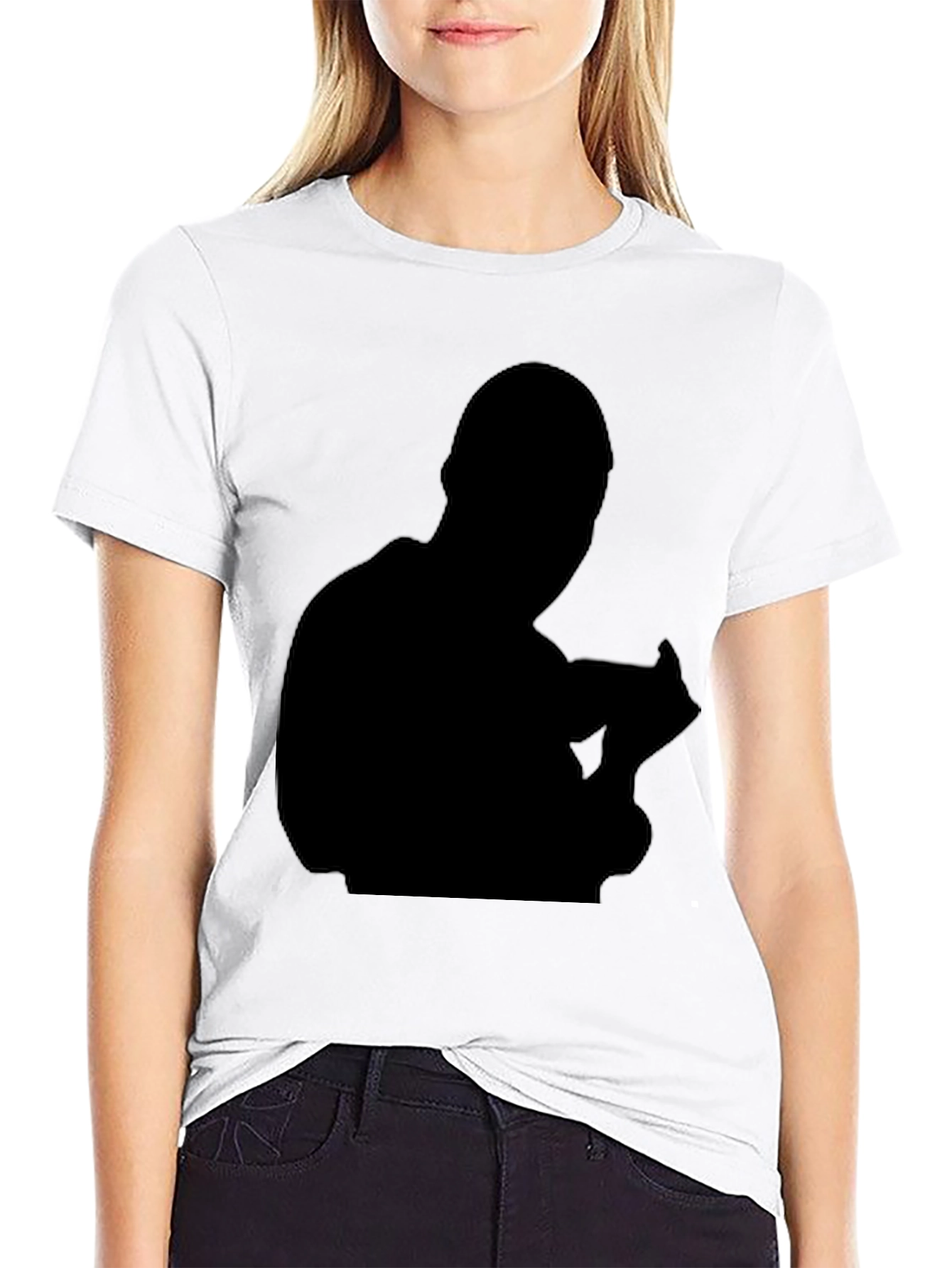 Mens Black Silhouette Graphic Tee