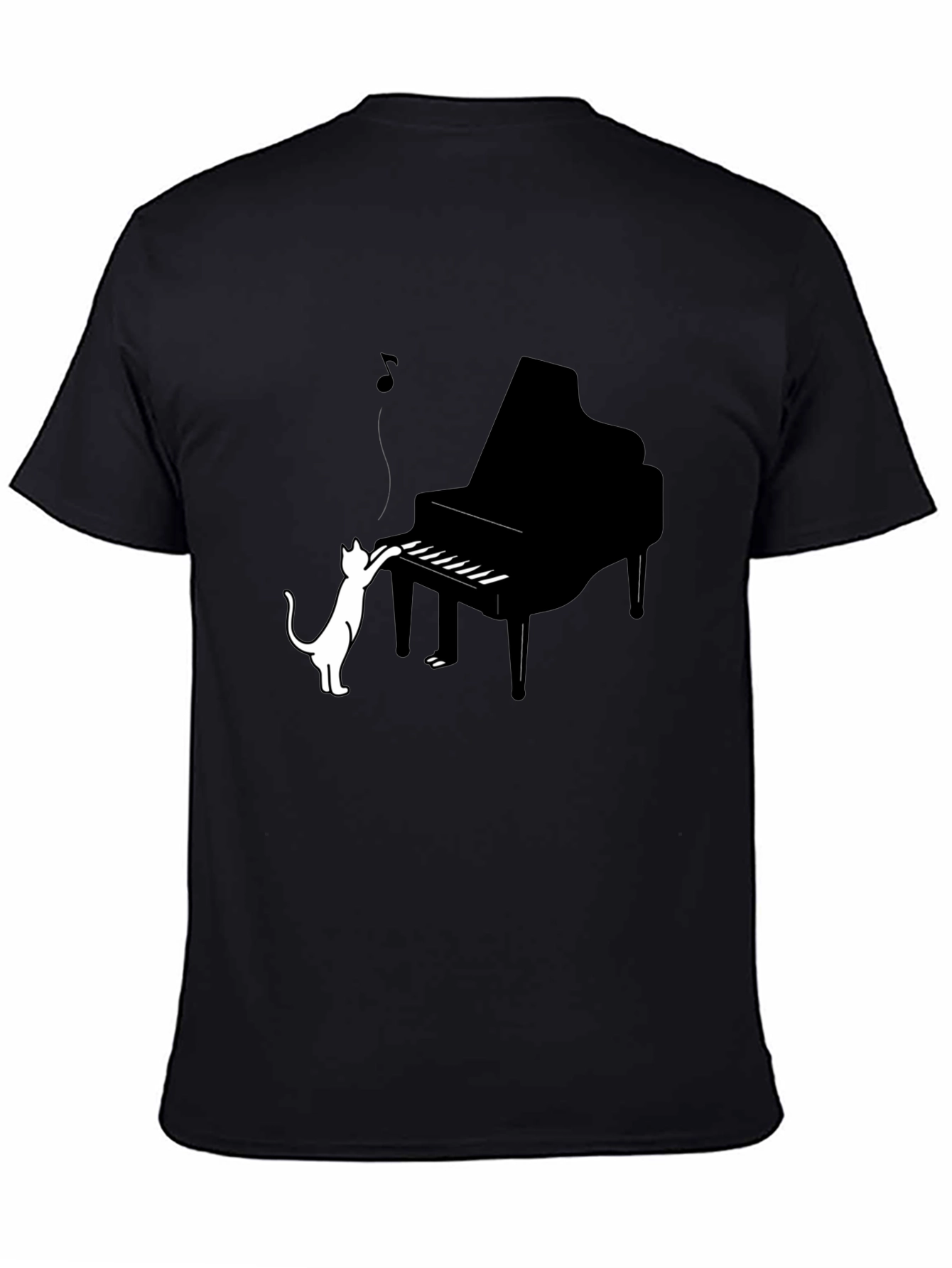 Cat Playing Piano Graphic Tee