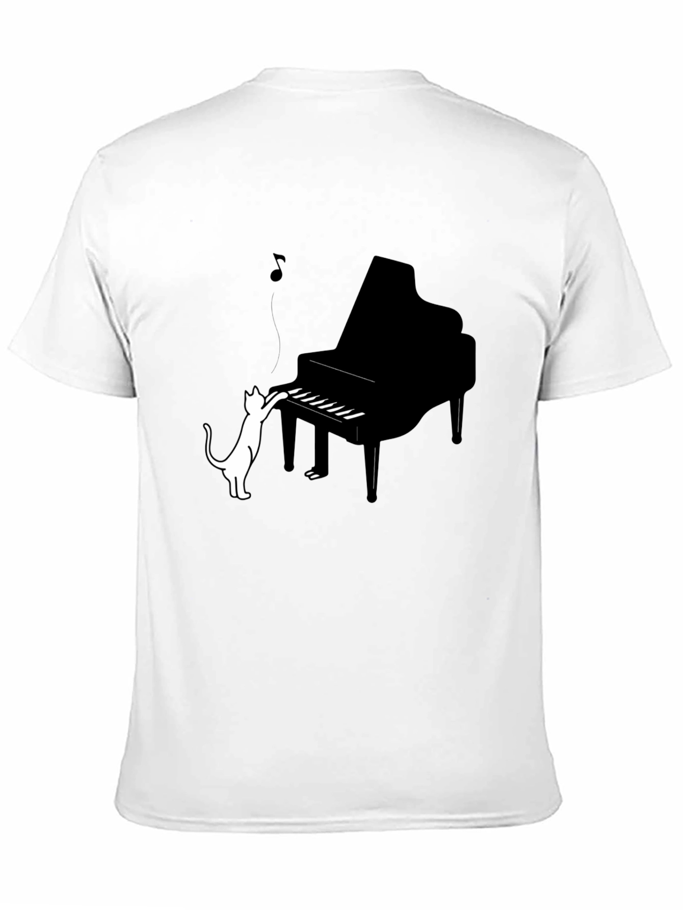 Cat Playing Piano Graphic Tee