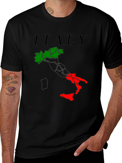Italy Map T-Shirt - Green & Red Italian Pride