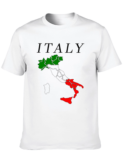 Italy Map T-Shirt - Green & Red Italian Pride
