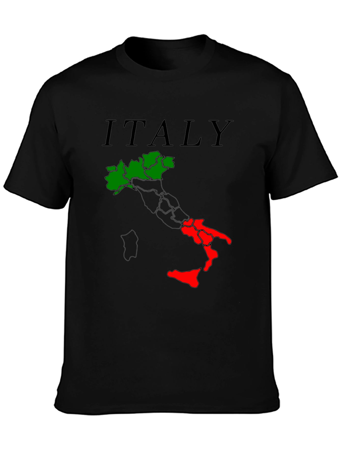 Italy Map T-Shirt - Green & Red Italian Pride