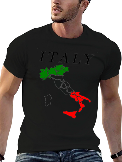 Italy Map T-Shirt - Green & Red Italian Pride