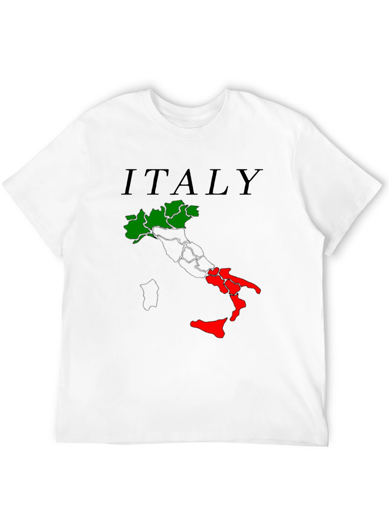 Italy Map T-Shirt - Green & Red Italian Pride