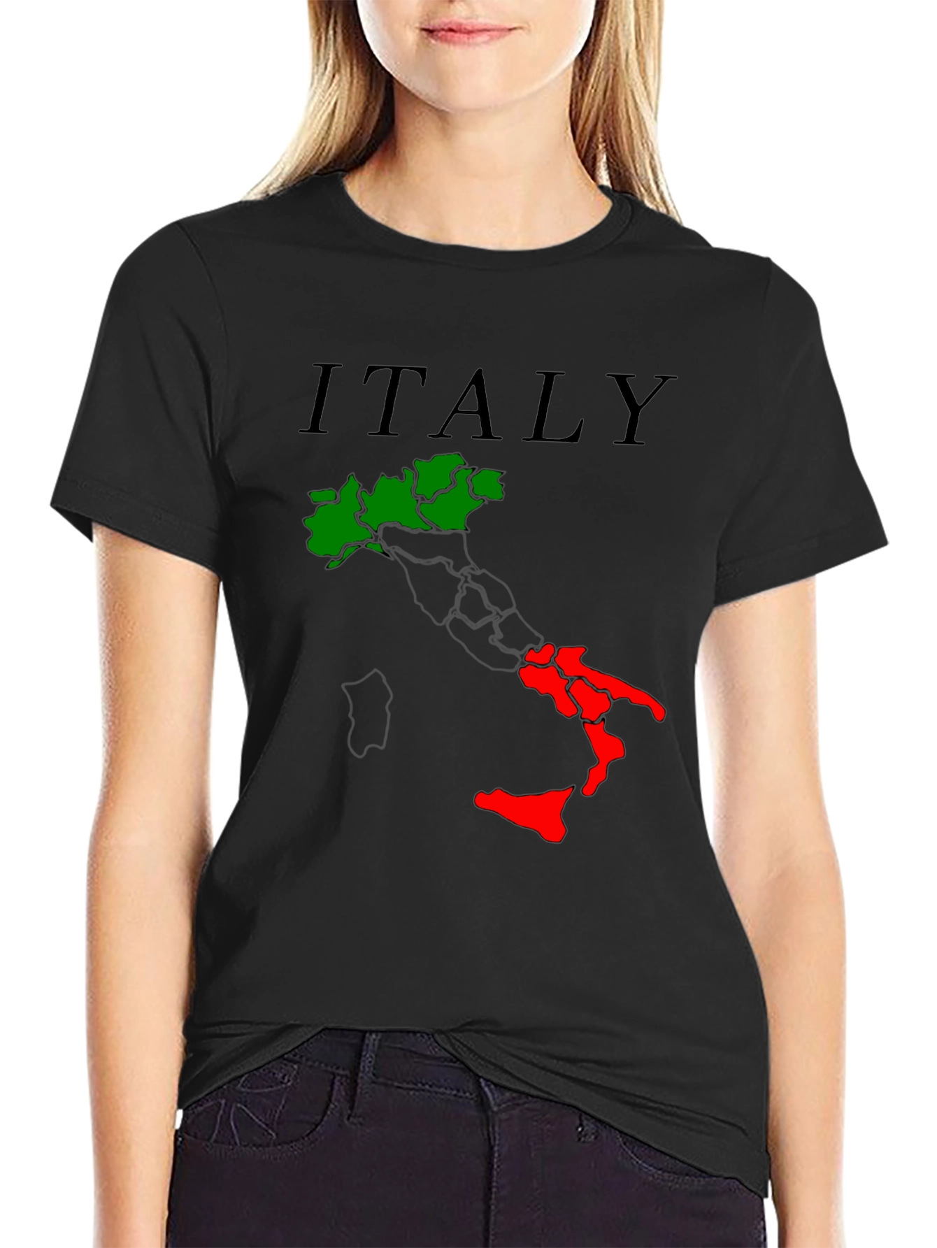 Italy Map T-Shirt - Green & Red Italian Pride