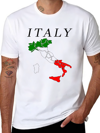 Italy Map T-Shirt - Green & Red Italian Pride