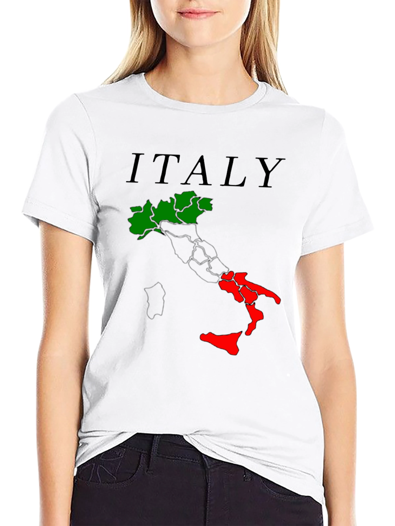 Italy Map T-Shirt - Green & Red Italian Pride