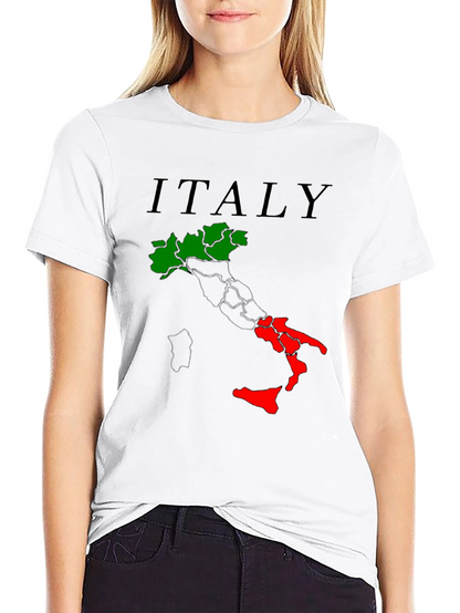 Italy Map T-Shirt - Green & Red Italian Pride