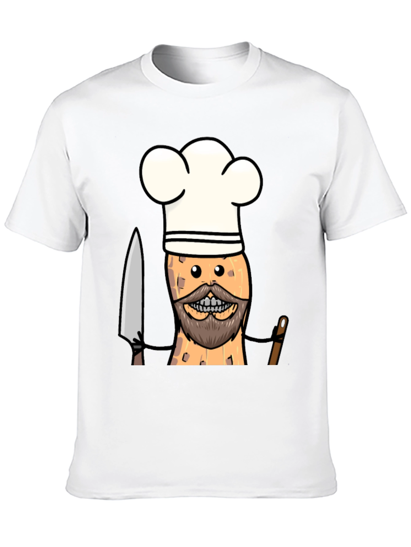Chef Peanut Cartoon Graphic Tee - Black T-Shirt