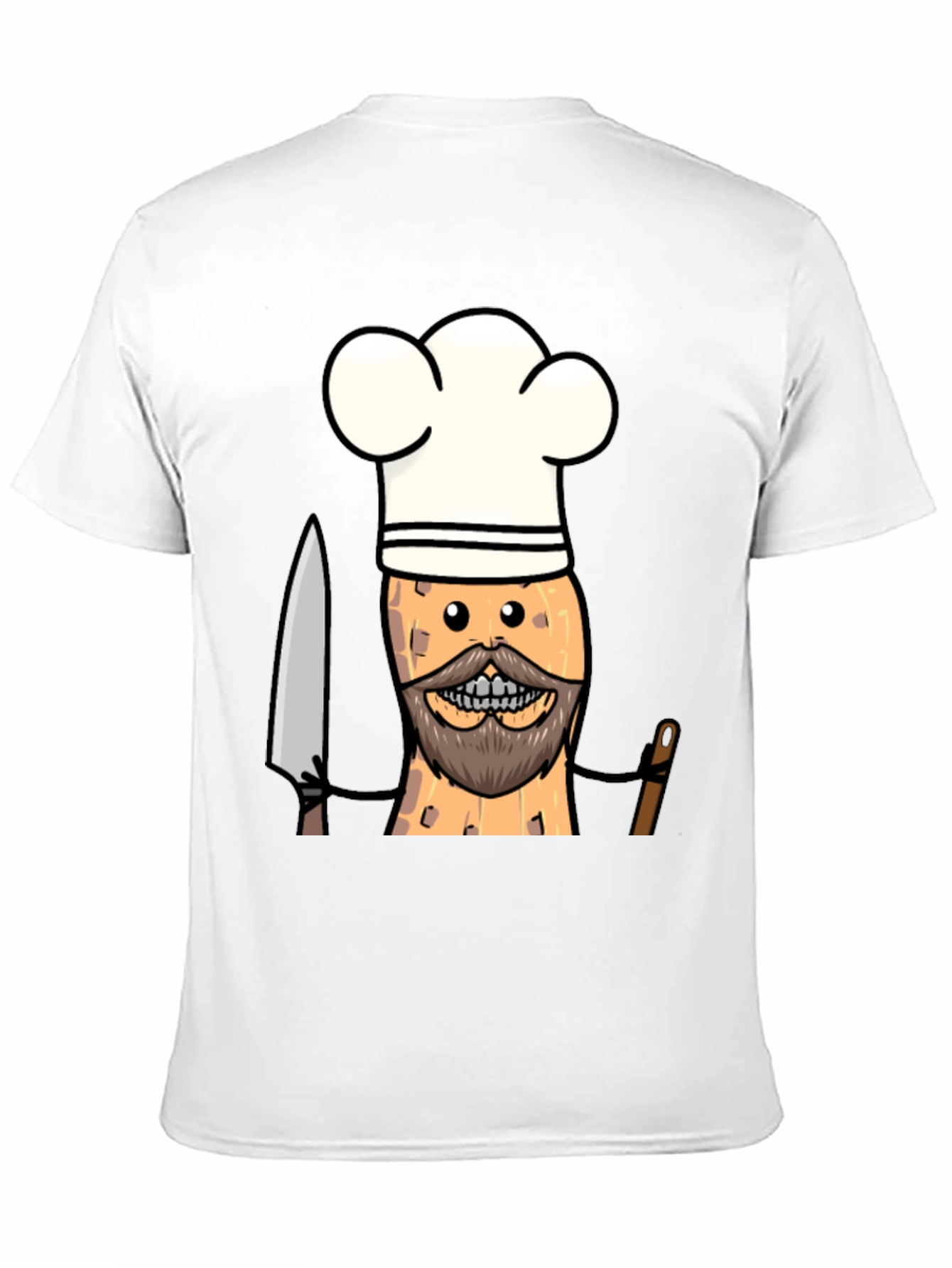 Chef Peanut Cartoon Graphic Tee - Black T-Shirt