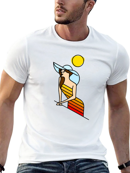 Retro Woman Graphic T-Shirt - Black