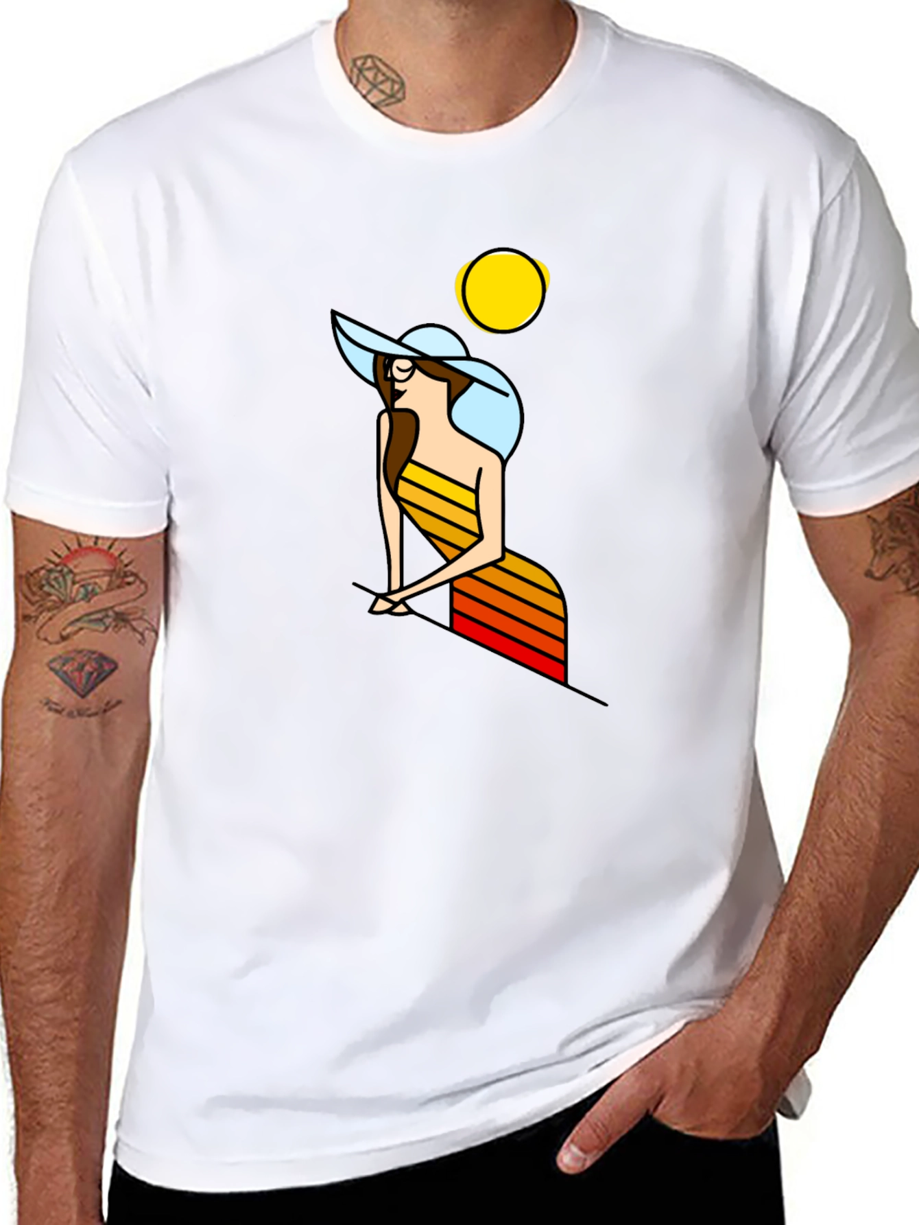 Retro Woman Graphic T-Shirt - Black