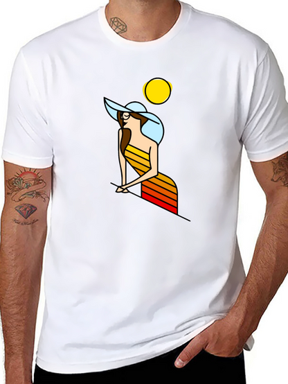 Retro Woman Graphic T-Shirt - Black