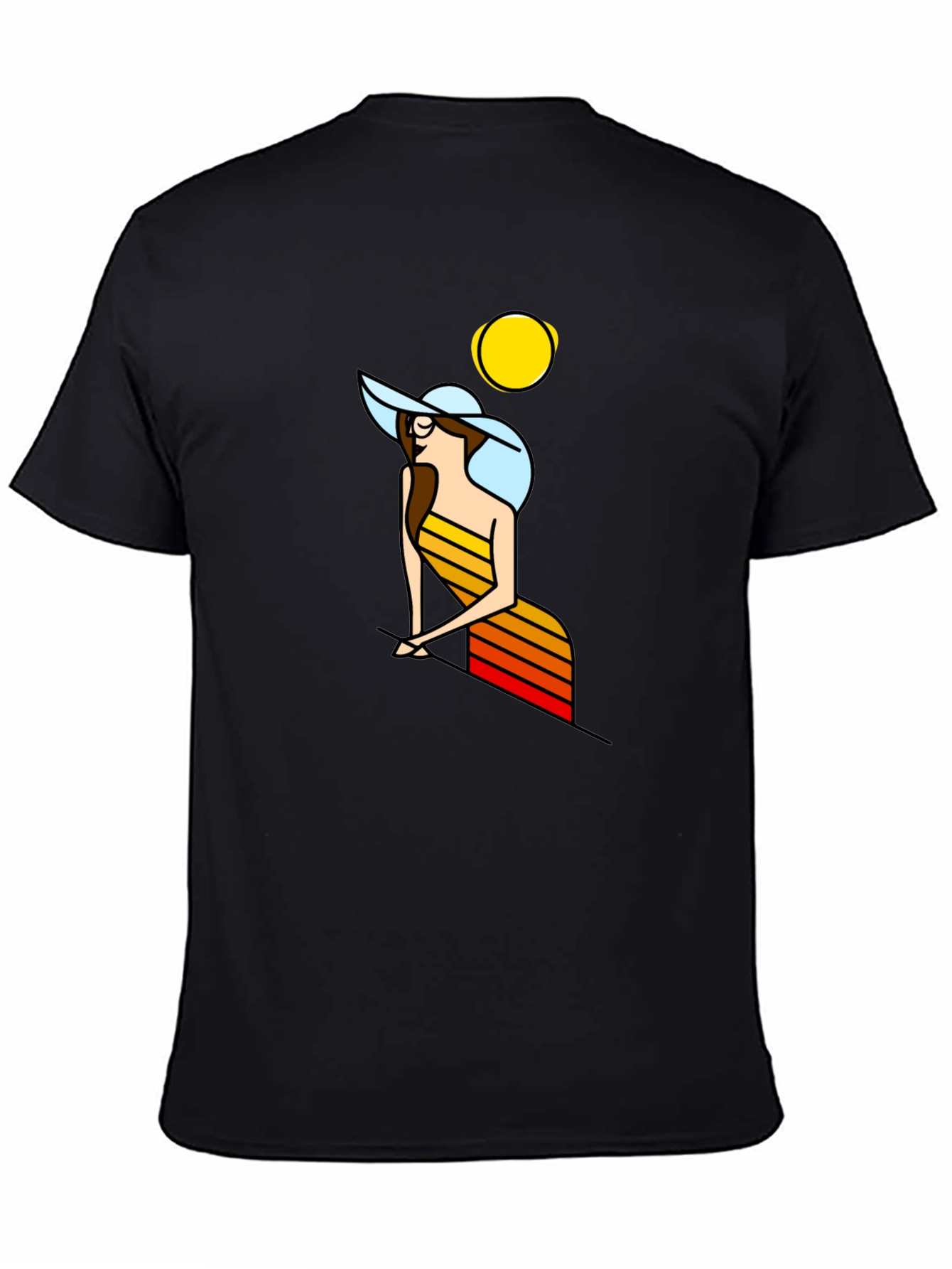 Retro Woman Graphic T-Shirt - Black