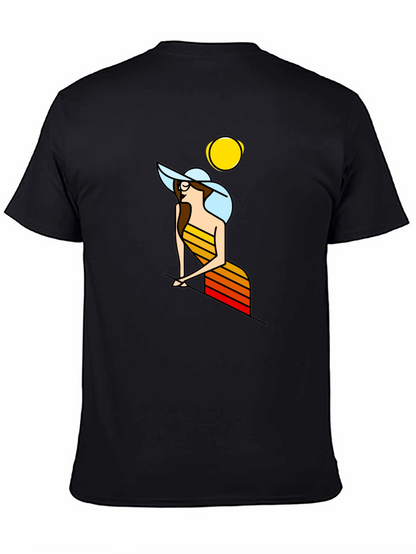 Retro Woman Graphic T-Shirt - Black