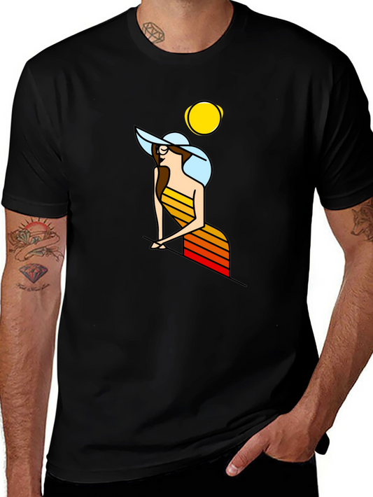 Retro Woman Graphic T-Shirt - Black