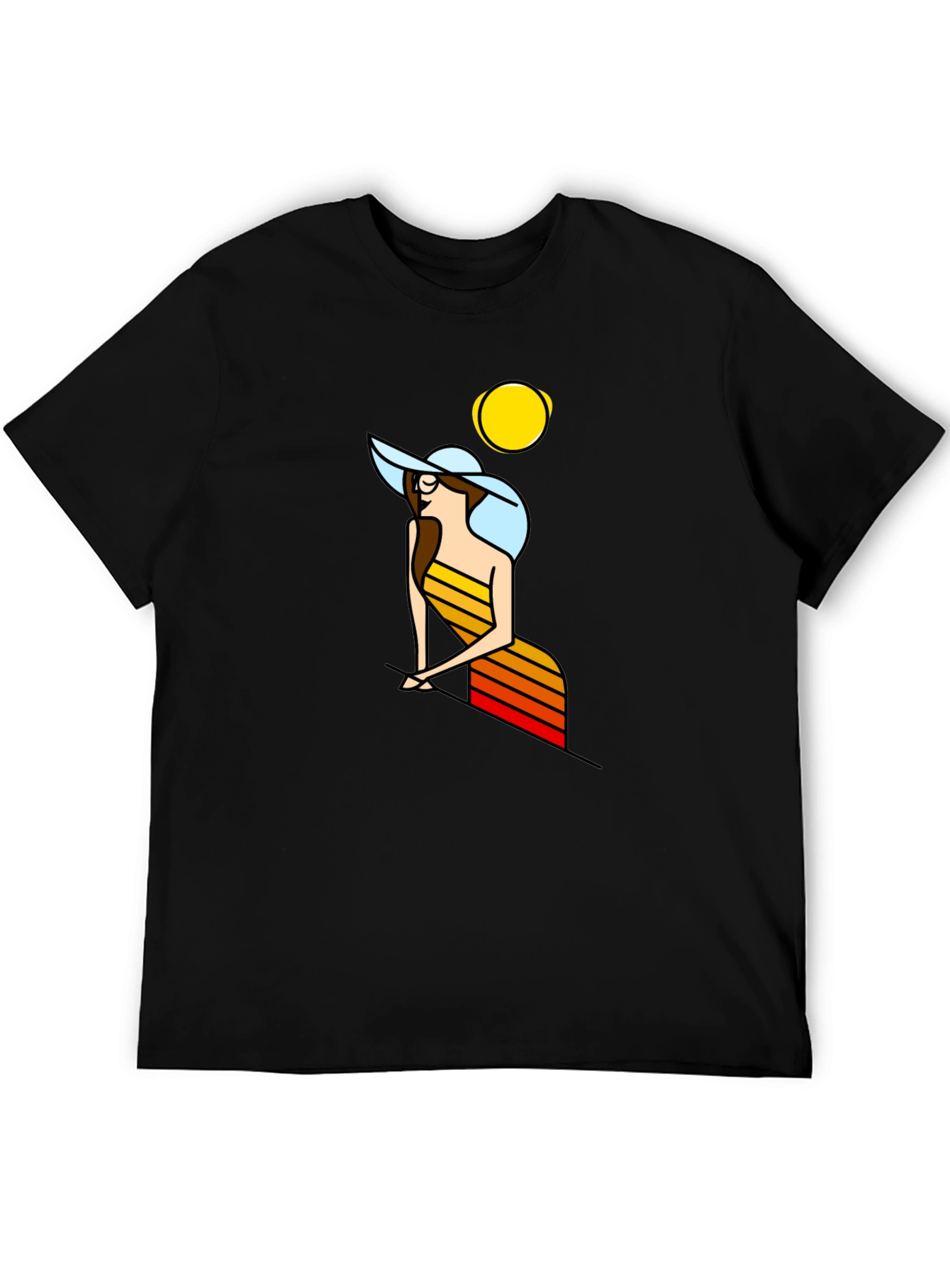 Retro Woman Graphic T-Shirt - Black