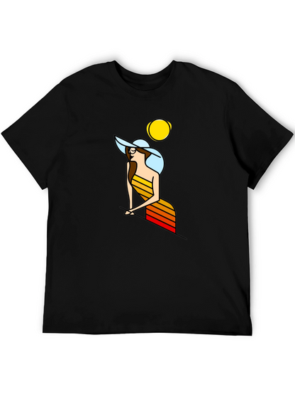 Retro Woman Graphic T-Shirt - Black