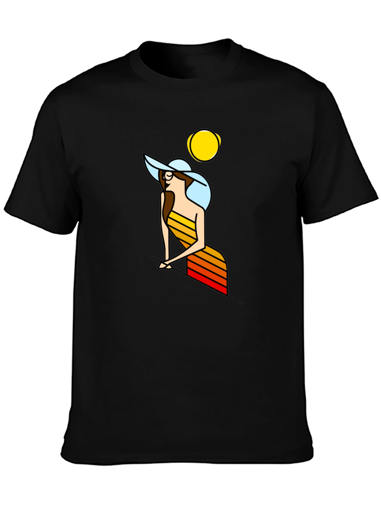 Retro Woman Graphic T-Shirt - Black