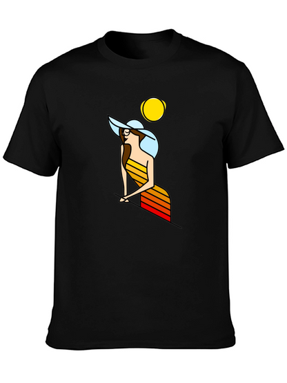 Retro Woman Graphic T-Shirt - Black