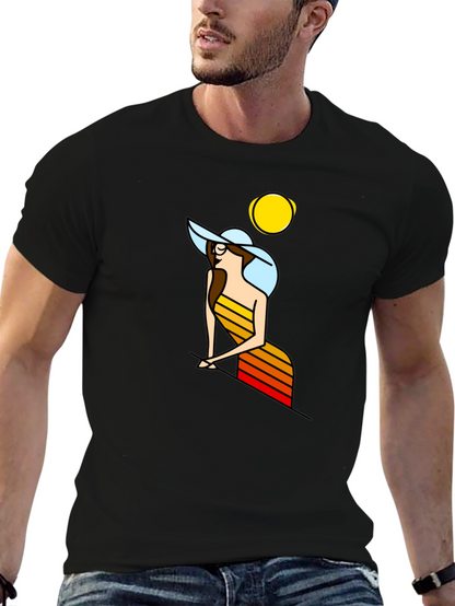 Retro Woman Graphic T-Shirt - Black