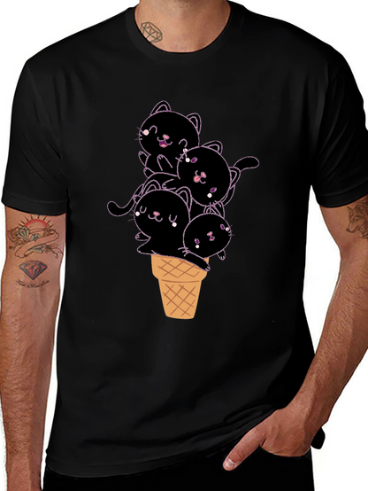 Kitten Ice Cream Cone Graphic Tee