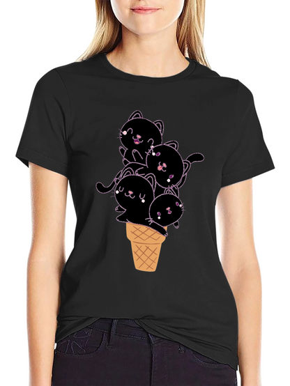Kitten Ice Cream Cone Graphic Tee