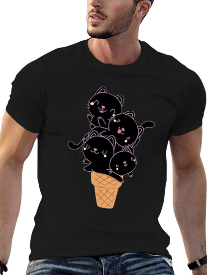 Kitten Ice Cream Cone Graphic Tee