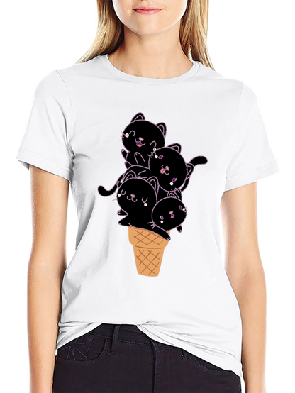 Kitten Ice Cream Cone Graphic Tee
