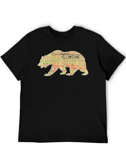 National Parks Bear Word Art Graphic T-Shirt