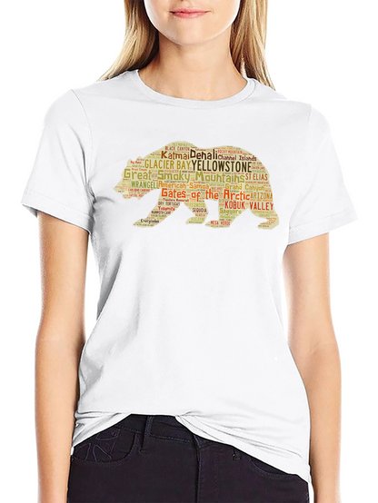 National Parks Bear Word Art Graphic T-Shirt