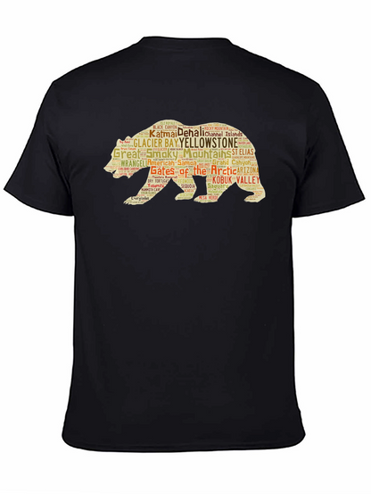 National Parks Bear Word Art Graphic T-Shirt