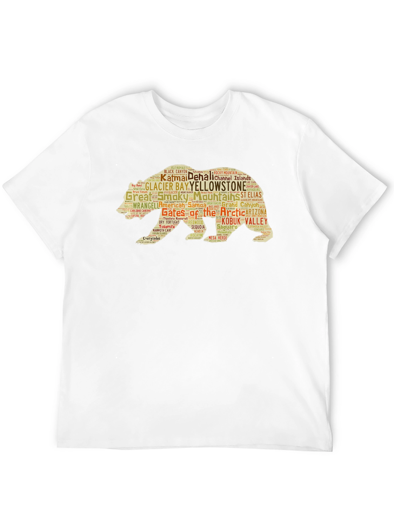National Parks Bear Word Art Graphic T-Shirt