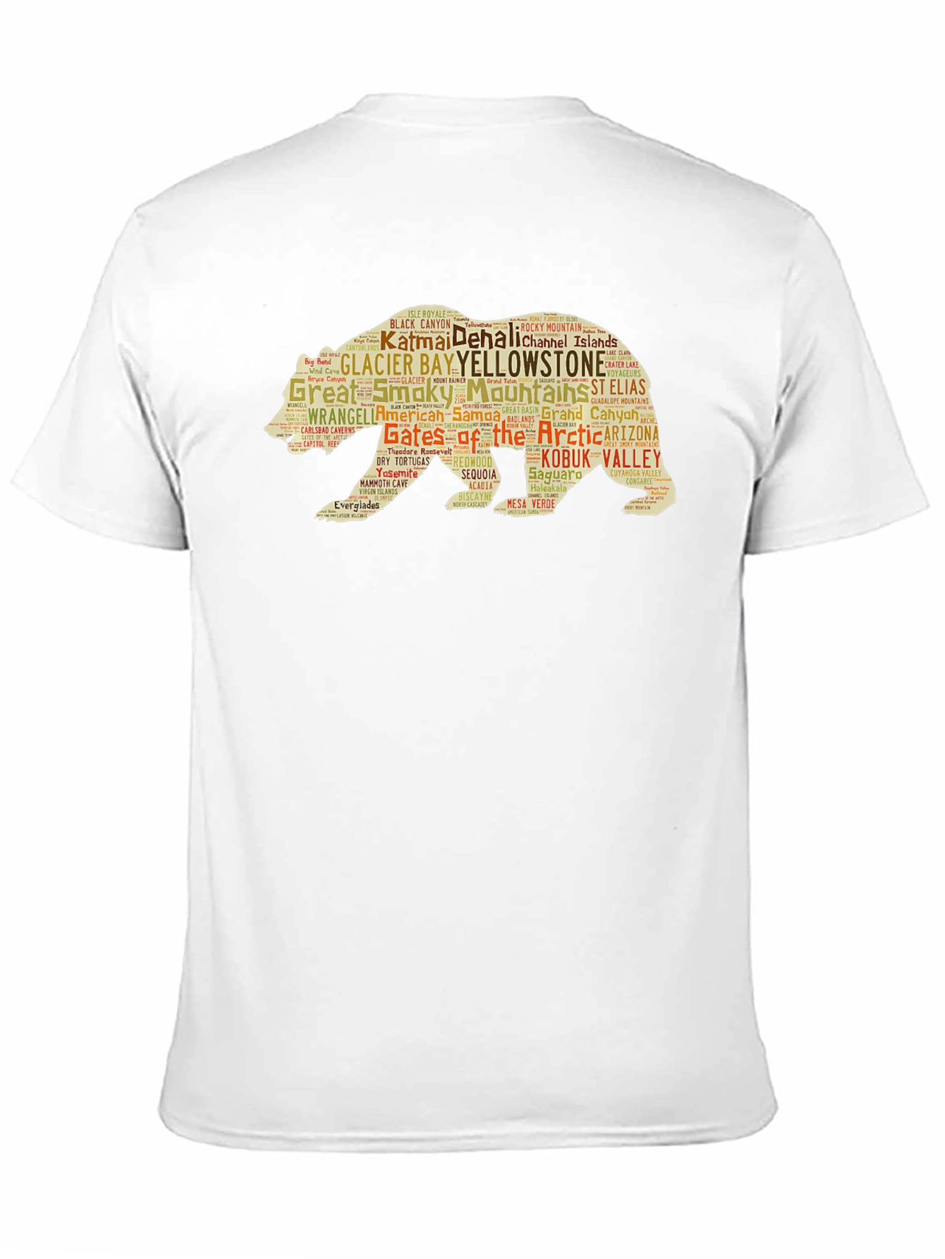 National Parks Bear Word Art Graphic T-Shirt